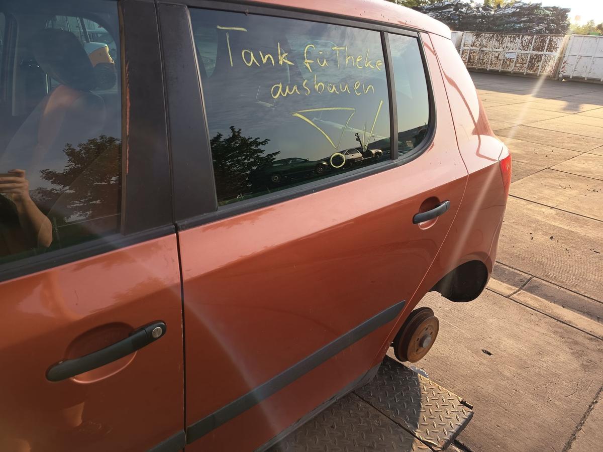Skoda Fabia II 5J original T&uuml;r Roht&uuml;r hinten links LF3H Orange Baujahr 2007