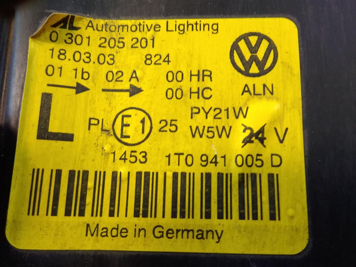 VW Touran 1T original Scheinwerfer links Halogen AL mit LWR Bj.2003