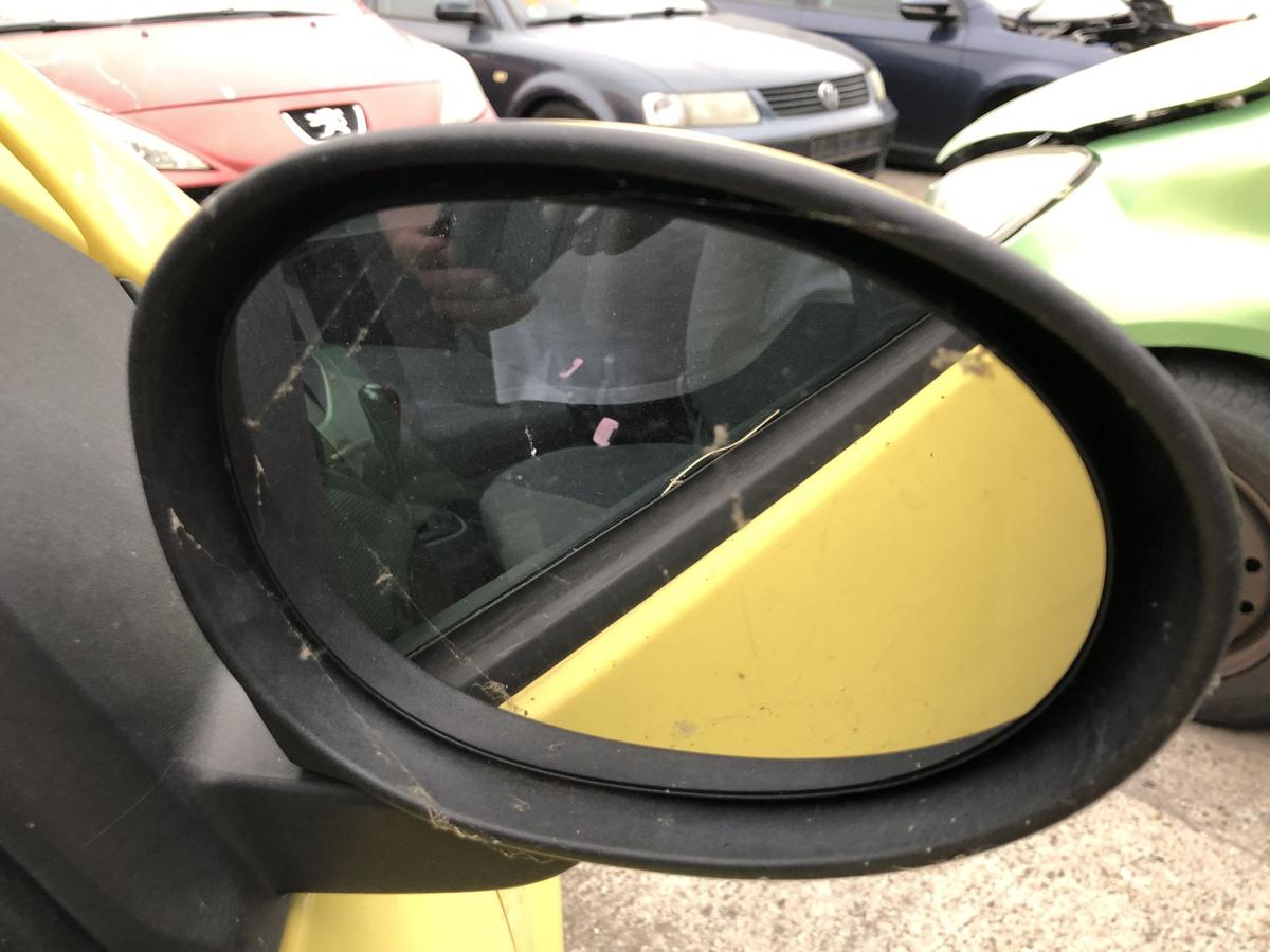 Peugeot 107 Typ P Au&szlig;enspiegel rechts R&uuml;ckspiegel manuell KBL Citrus Gelb