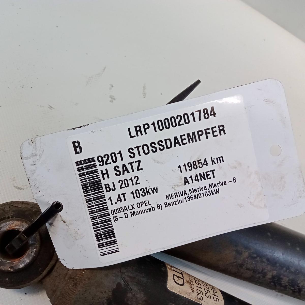 Opel Meriva B original Satz Sto&szlig;d&auml;mpfer Hinterachse Bj.2012