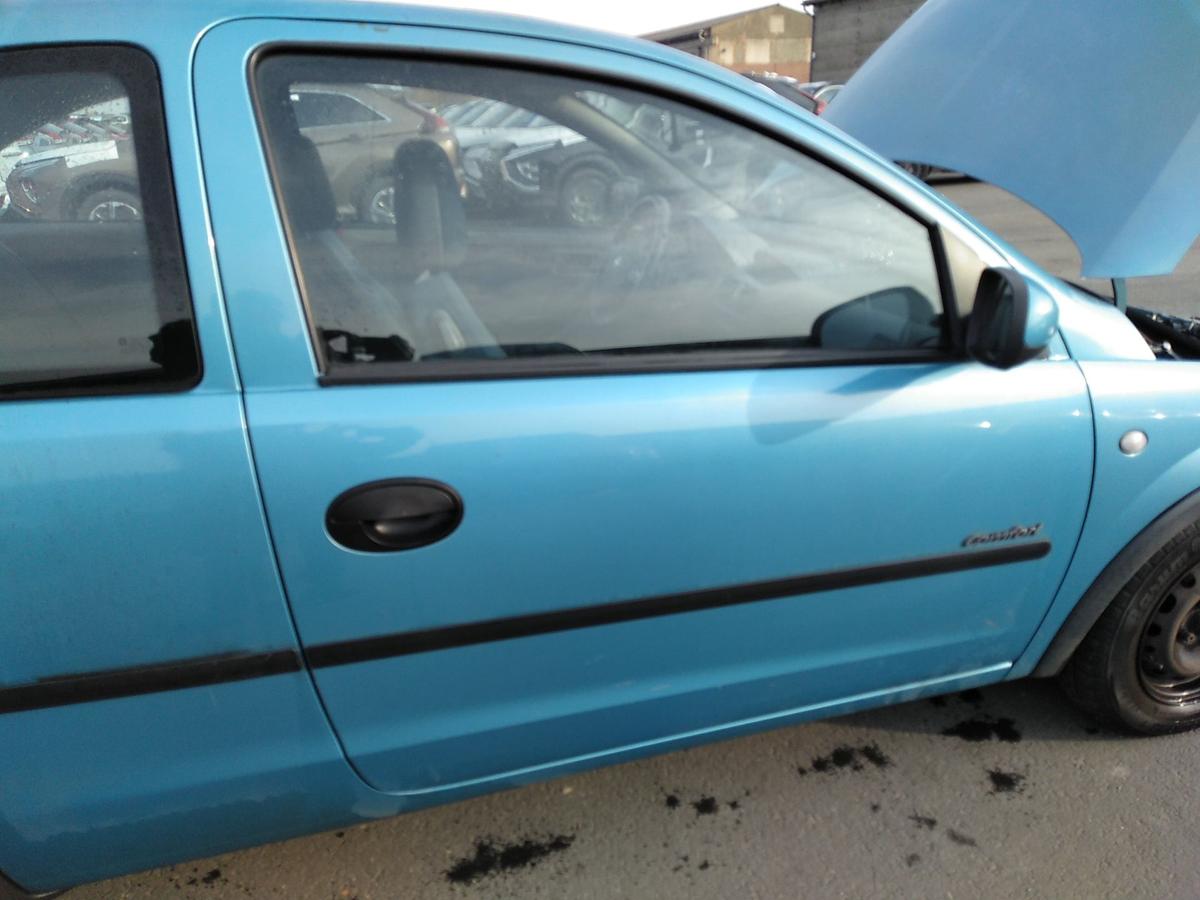 Opel Corsa C T&uuml;r vorn rechts Beifahrert&uuml;r 3-T&uuml;rer breezeblaumetallic Z20N Bj.2000