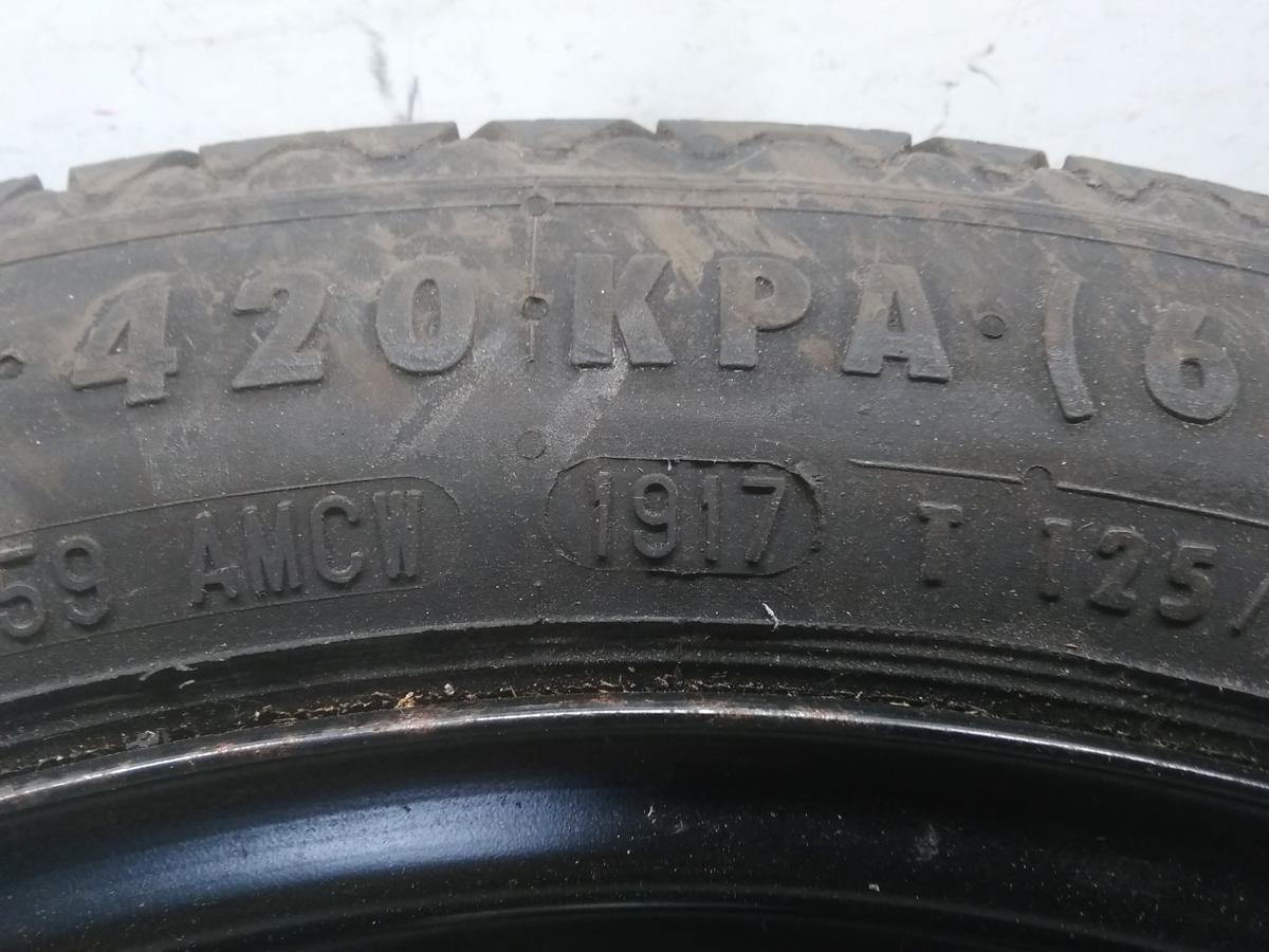 VW Golf 7 original Notrad 125/70R16 mit Wagenheber und Werkzeugbox Bj.2017