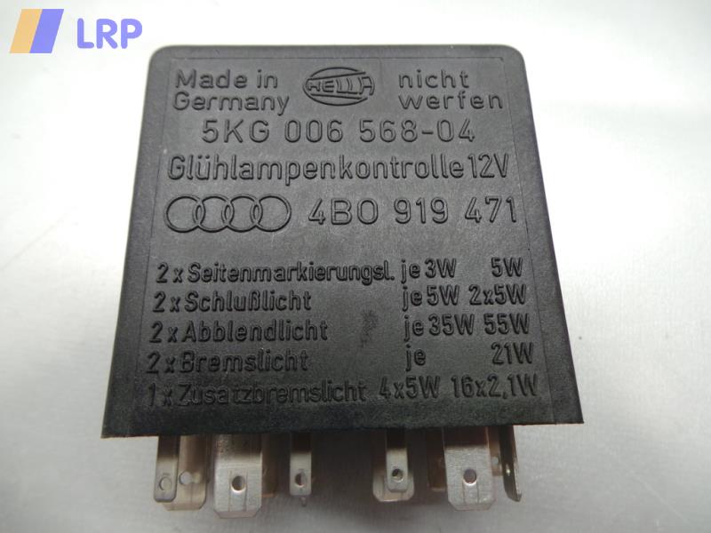 GLUEHLAMPENKONTROLLE; Tachoanschluss Tempomat; A6/S6 (4B,AB 06/01); TYP 4B 06/01 - 12/04; 4B0919471; 4B0919471