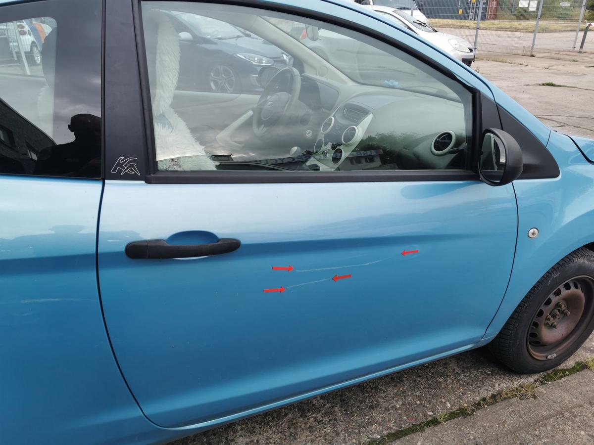 Ford KA RU8 Beifahrertür Tür Autotür Rohbautür vorn rechts Scuba Blau KRATZER