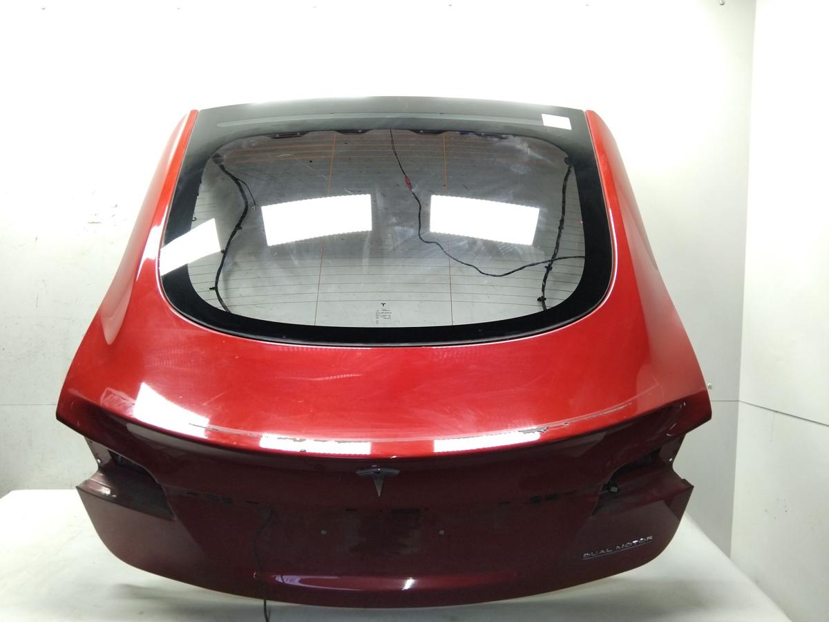 Tesla Model S Facelift Heckklappe sunset red PPMR mit Heckscheibe Bj.2019