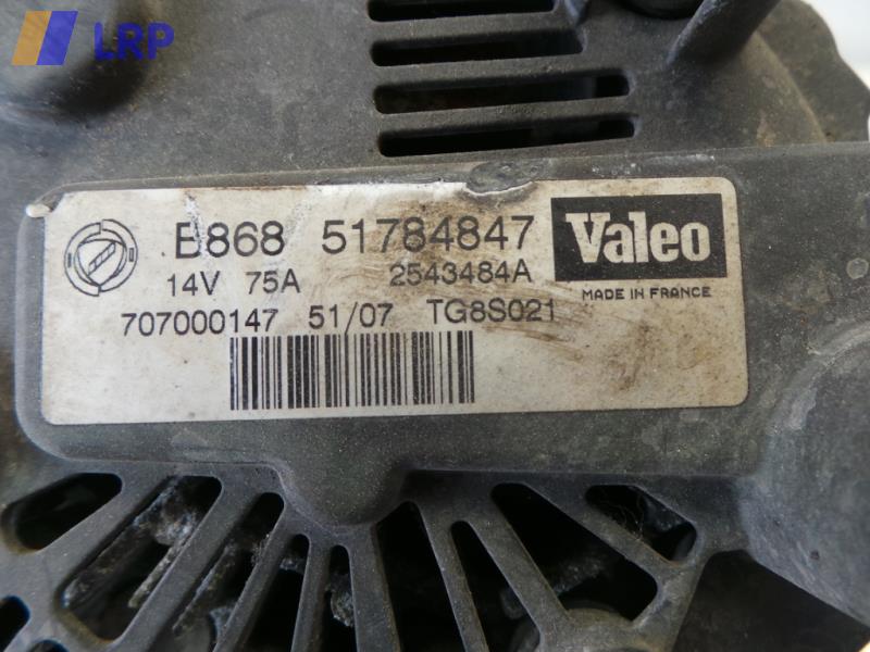 Fiat Panda 169 BJ2008 Lichtmaschine Generator 1.2TD 51kw 188A8000 2543484A VALEO