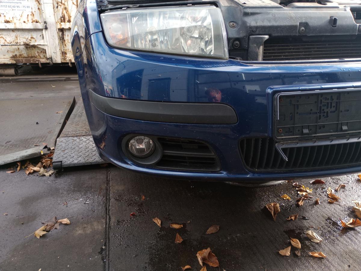 Skoda Fabia 6Y orig Stoßstange Stossfänger vorne F5Q Blau Facelift Bj 2006