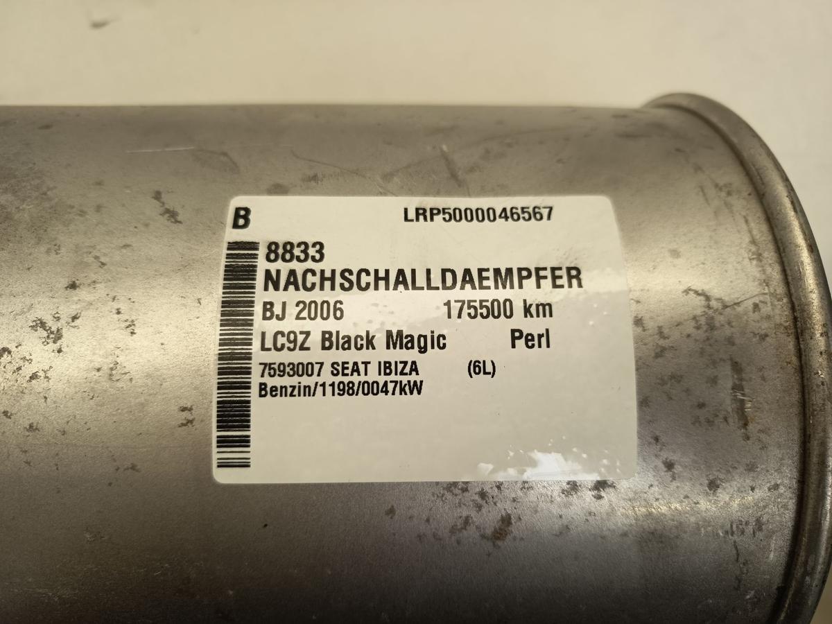 Seat Ibiza 6L Nachschalldämpfer Auspuff Endtopf 1.2 47kW BME neuwertig