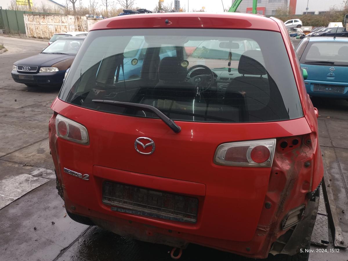 Mazda 2 DY orig Heckklappe mit Scheibe Kofferraum A3X Rot Facelift ab Bj 2005