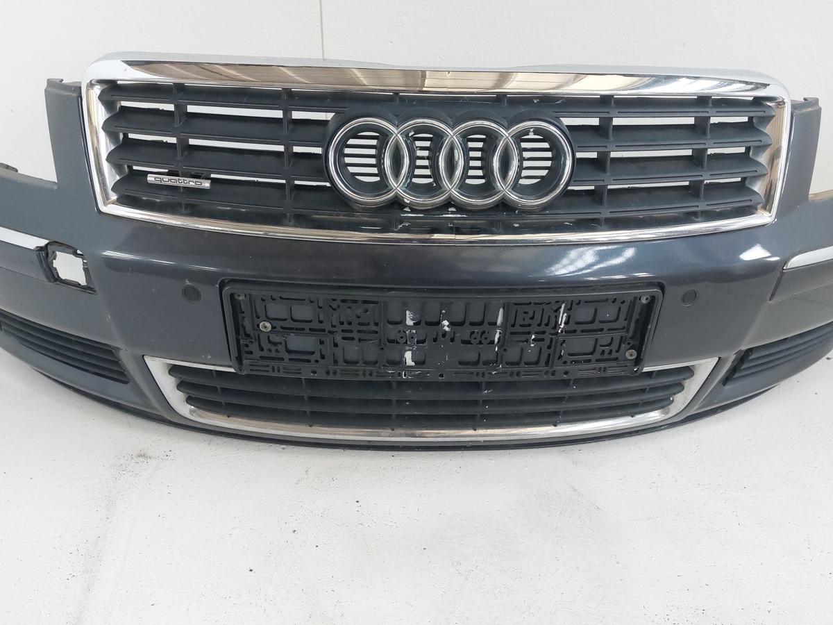 Audi A8 4E Stoßfänger vorn Frontschürze Frontstoßstange LZ7Q grau Beschädigungen