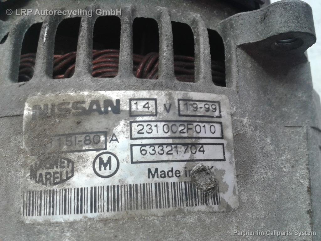 Nissan Primera P11 BJ1999 Lichtmaschine 80A 231002F010 1.6 73kw GA16