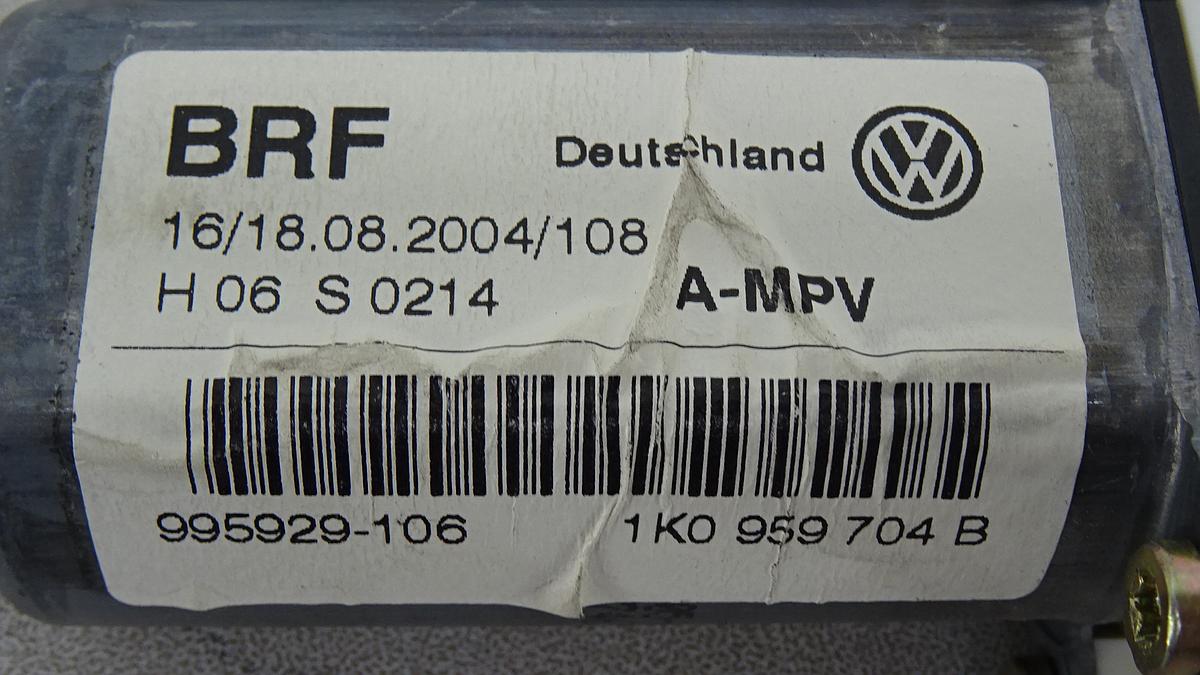 VW Touran 1T Bj2004 Fensterhebermotor hinten rechts 1K0959704B 993425100 Motor Fensterheber