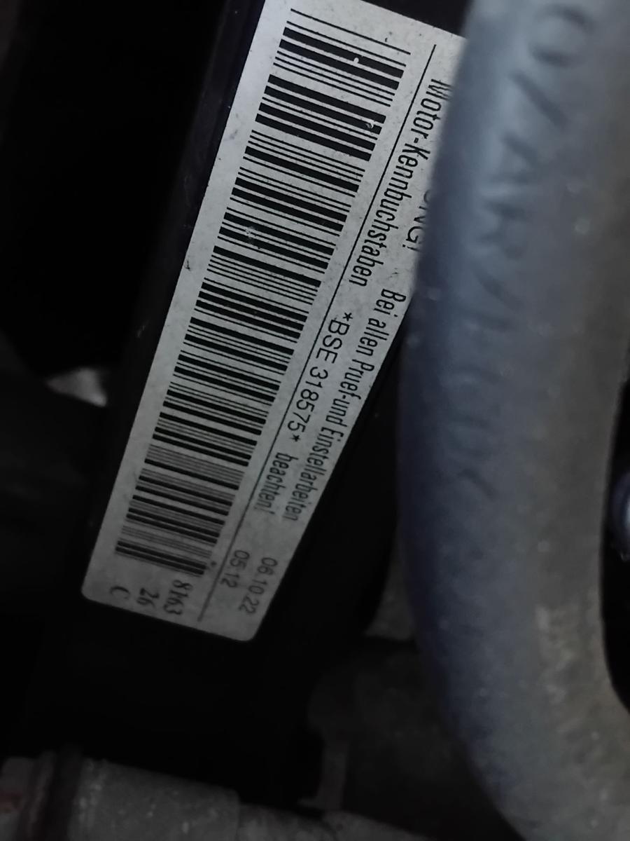 VW Jetta 1K2 Motor Engine BSE 1.6 75kw 185591km BJ2007