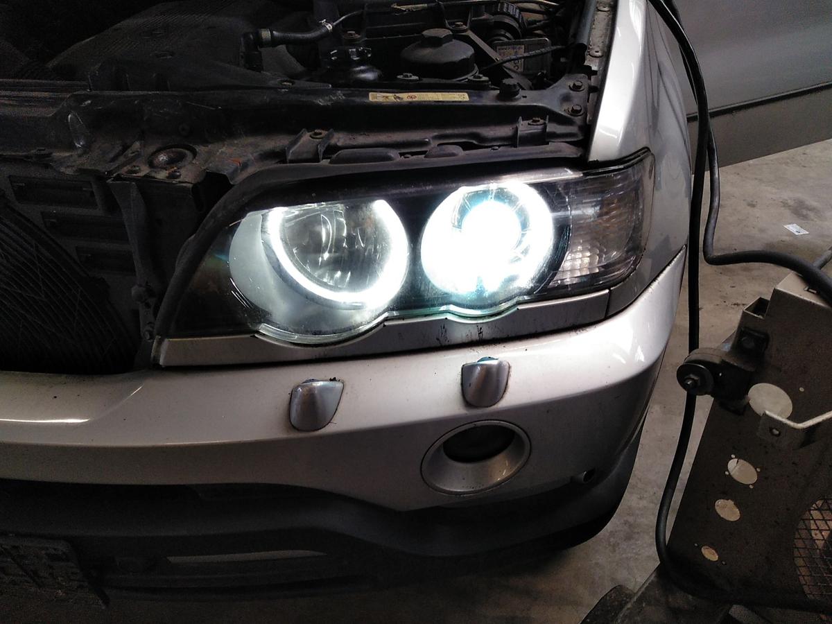 BMW X5 E53 Xenon Scheinwerfer links Depo schwarz BJ2000 Angel Eyes