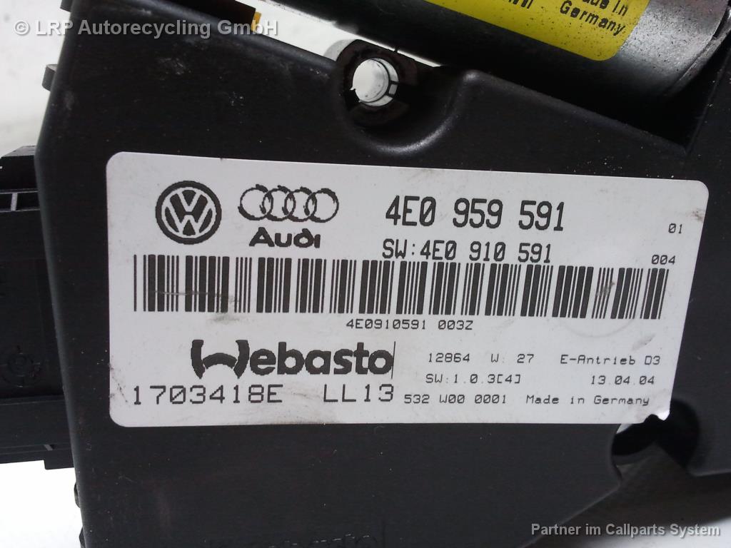 Audi A8 4E BJ2003 original Motor Schiebedach 4E0959591 VALEO WEBASTO