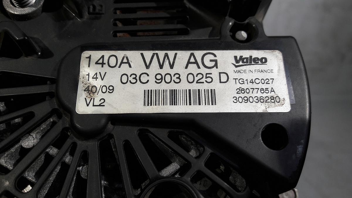 VW Golf VI 2009 original Lichtmaschine Generator 1.4TSI 90KW *CAXA* 6G Schalter 140A mit Freilauf