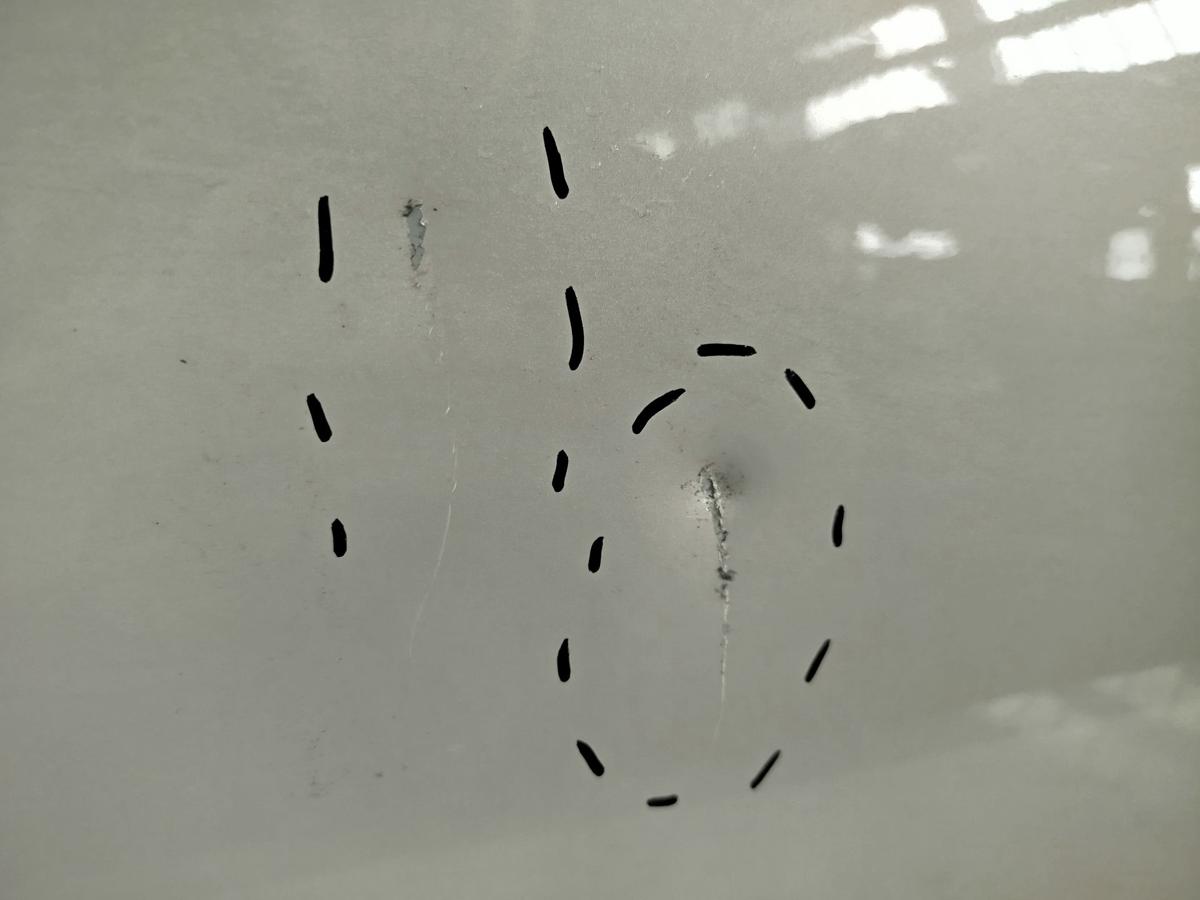 NIO ET7 Elektro Tür hinten rechts Fondtür Beschädigung Delle Sunrise Beige