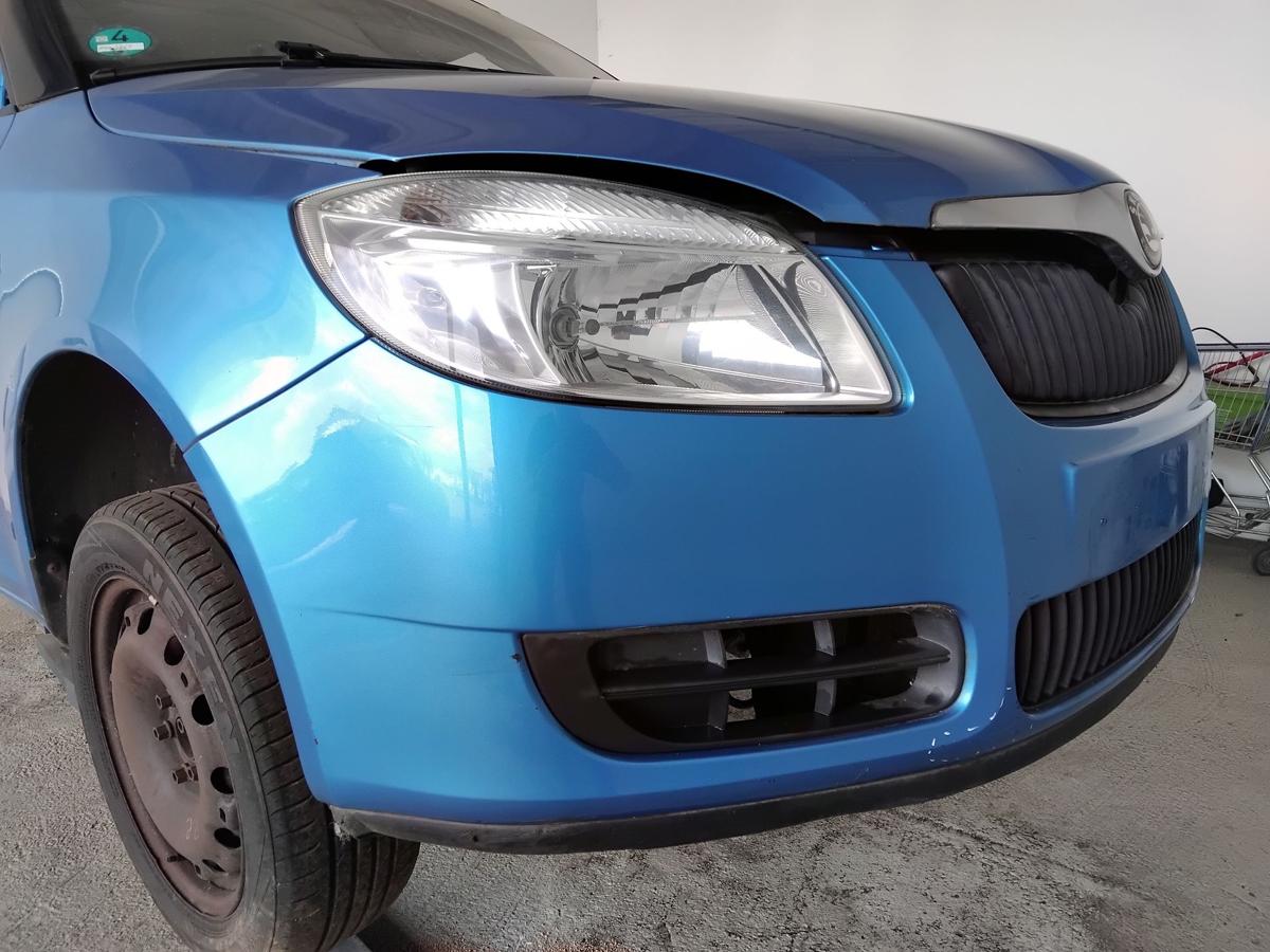 Skoda Roomster 5J original Stoßstange Stossfänger vorn beschädigt BJ2009 LF5S Indigoblaumetallic