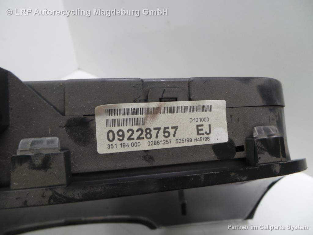 Opel Zafira A Bj 00 Tacho Kombiinstrument 2,0TD Y20DTH 09228757 351184000 TRW