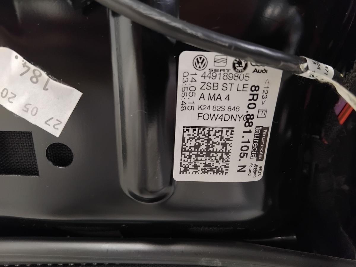 Seat Alhambra 7N Sitz vorn links Fahrersitz beheizt Stoff titanschwarz Bj.2015