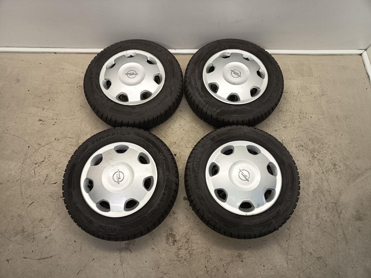 Opel Corsa C orig Satz Stahlfelgen mit Reifen 5x13 ET 43 mit Radkappen Bj 2004
