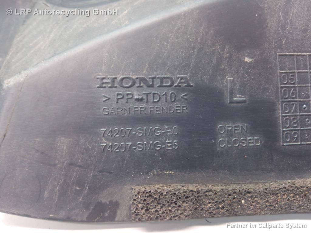 Abschirmung V Radh L 74207SMGE0 Honda Civic (Ab 09/05) BJ: 2011