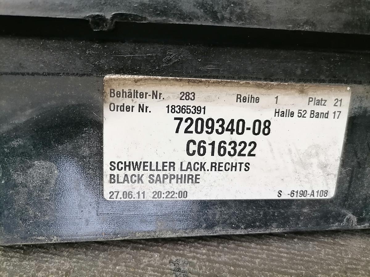 BMW 7er F01 Schwellerabdeckung rechts Seitenschweller Verkleidung 7209340-08