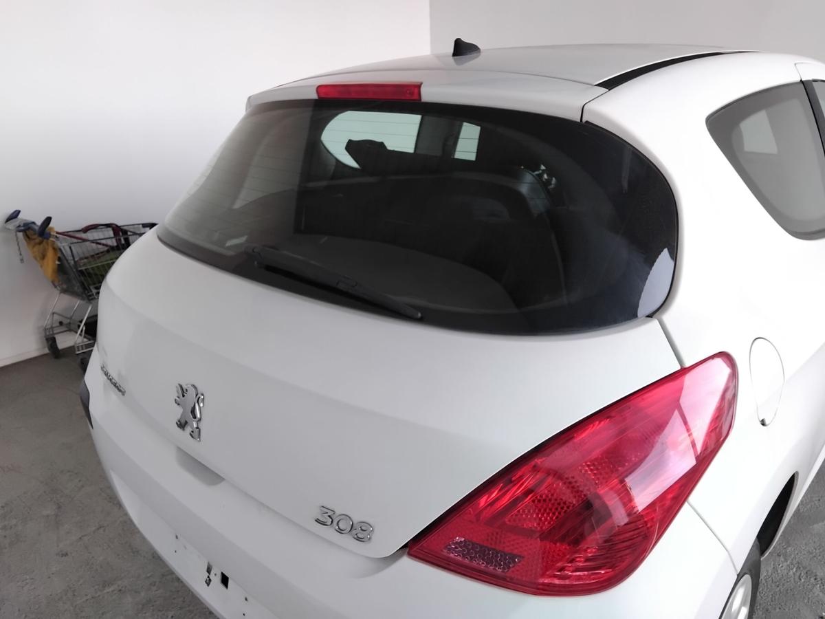 Peugeot 308 I Heckklappe EWP Schneewei&szlig; mit Scheibe BJ2010 3-t&uuml;rig Flie&szlig;heck