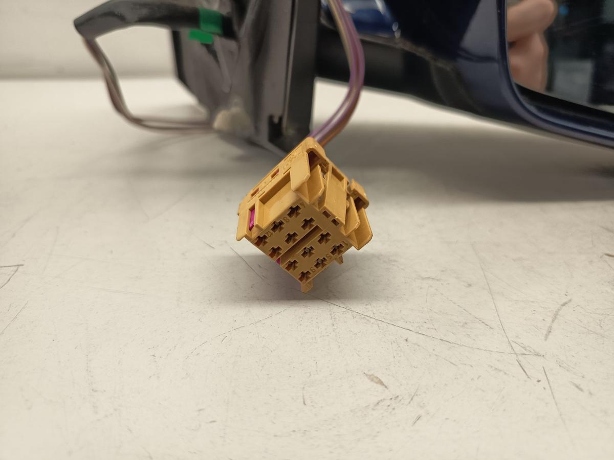 VW Polo 9N original Au&szlig;enspiegel rechts elektrisch LB5N Indigoblau Baujahr 2003