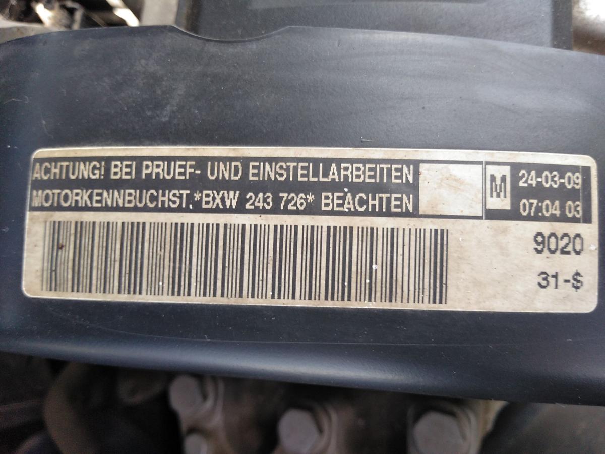 Motor BXW 1.4 63kw Laufleistung 134897km Skoda Fabia 2 5J Bj.2008
