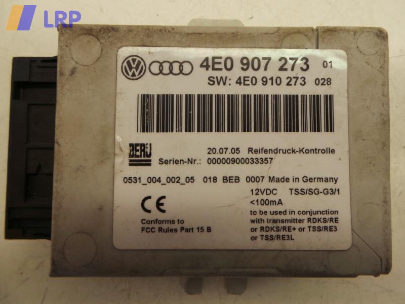 Audi A8 4E Bj.2005 Steuergerät Reifendruckkontrolle 4E0907273 Beru