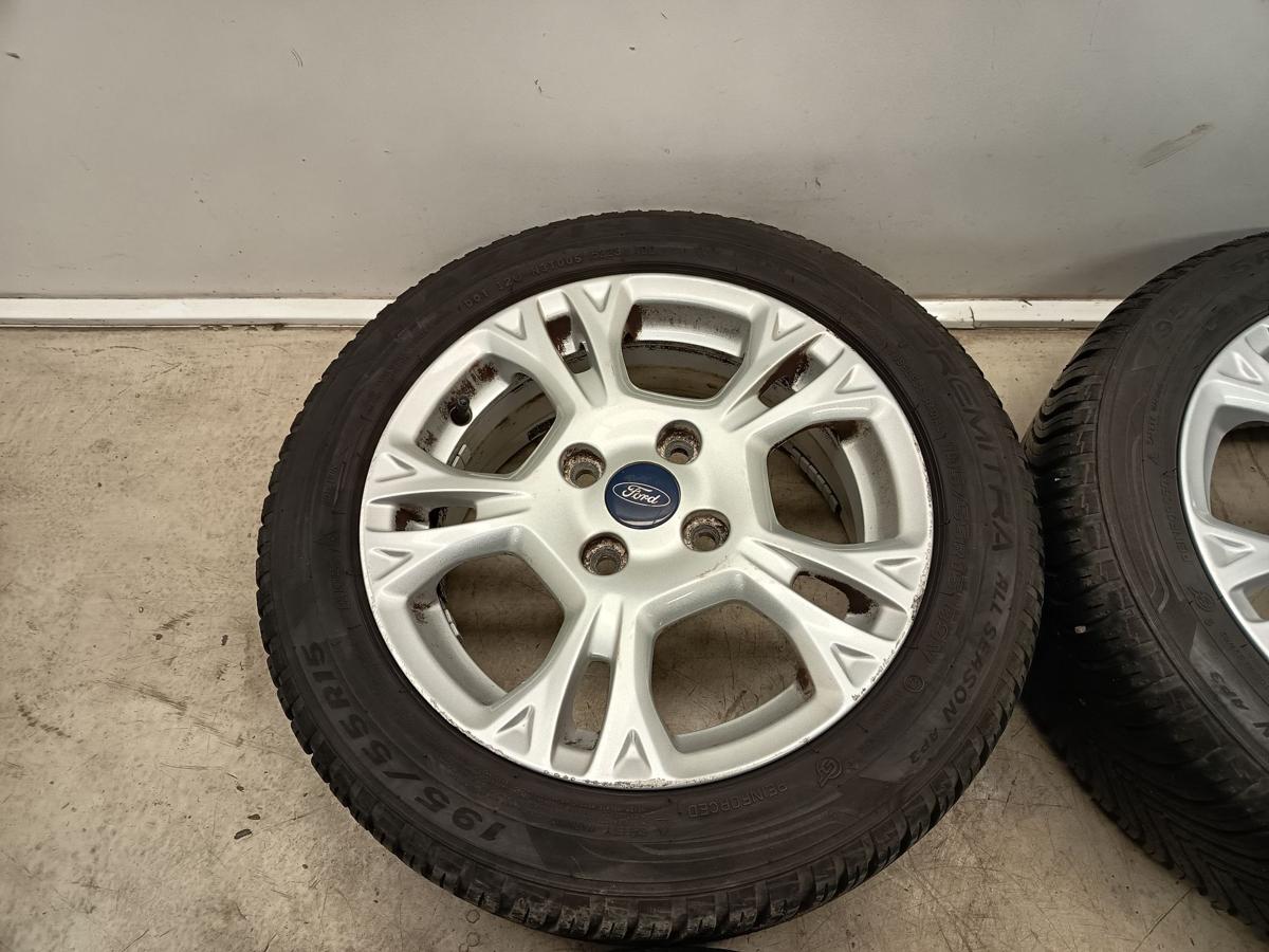 Ford Fiesta VI original Alufelgensatz mit Allwetterreifen 195/55 R15 Bj 2013