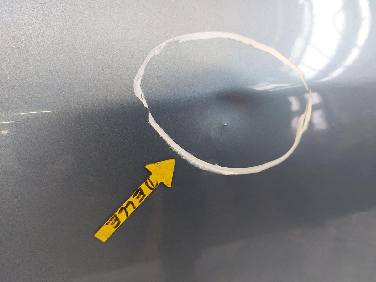 Skoda Fabia 5J T&uuml;r hinten links Fondt&uuml;r 5-t&uuml;rer 2006-2014 LF5X grau Delle