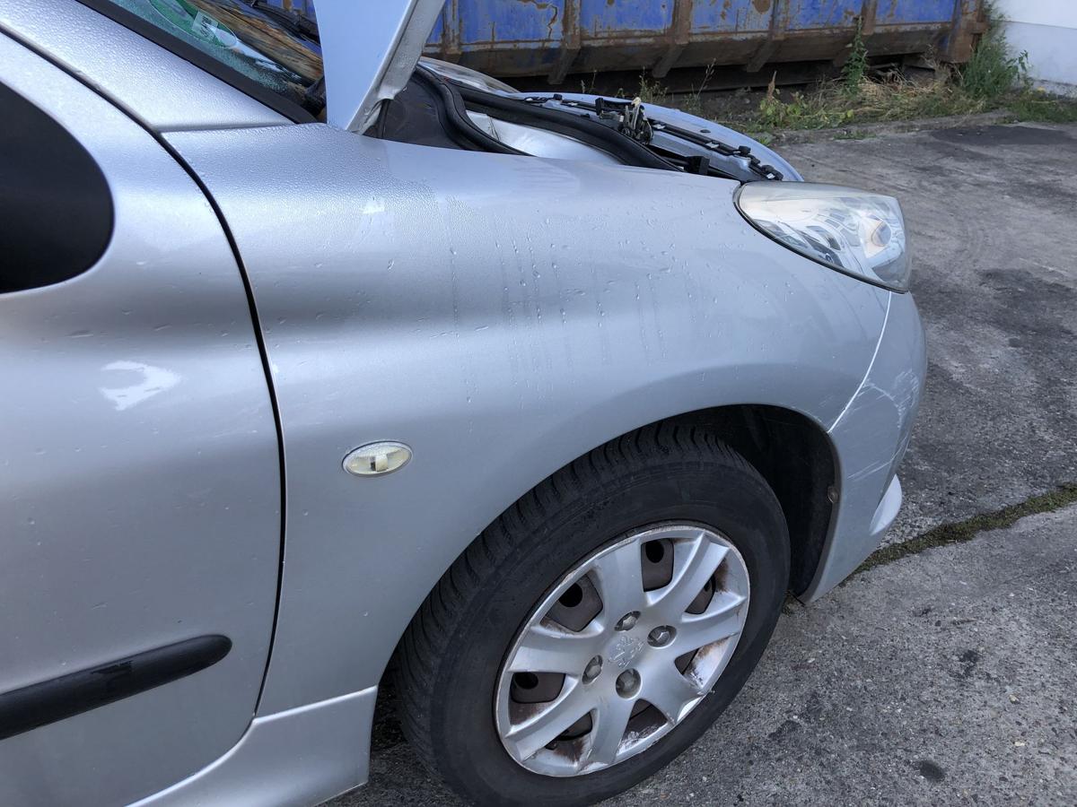 Peugeot 206+ Kotfl&uuml;gel vorn rechts Beifahrer Seitenwand EZR Aluminiumgrau Met