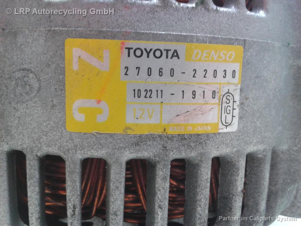 Toyota Corolla E12 BJ2004 Lichtmaschine Generator 27060-22030 Denso 1.6 81kw 3ZZ