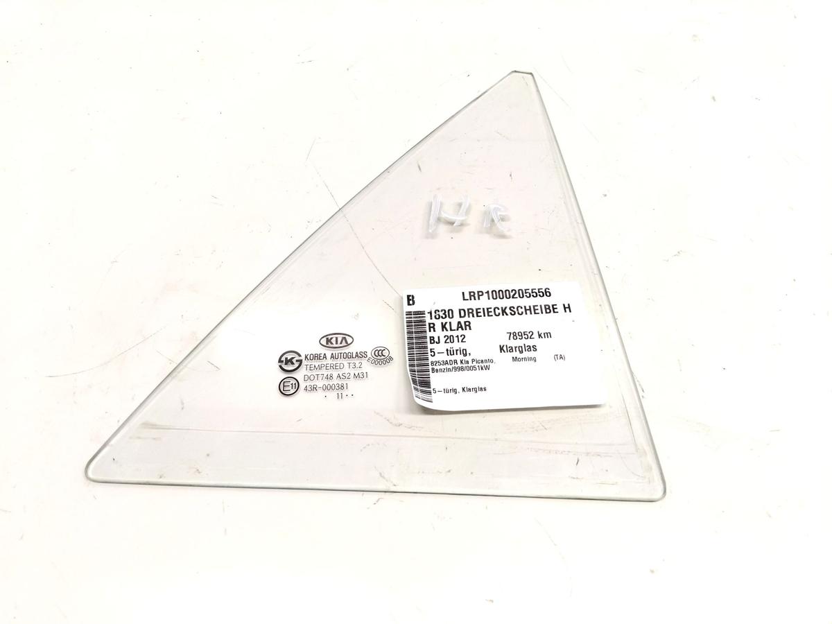 Kia Picanto II TA original Dreieckscheibe hinten rechts 5-t&uuml;rig Klarglas BJ2012