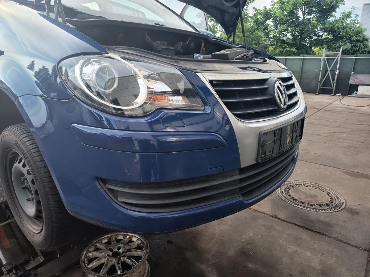 VW Touran GP 1T original Sto&szlig;stange F&auml;nger vorn Front L5M Indienblau Bj 2009
