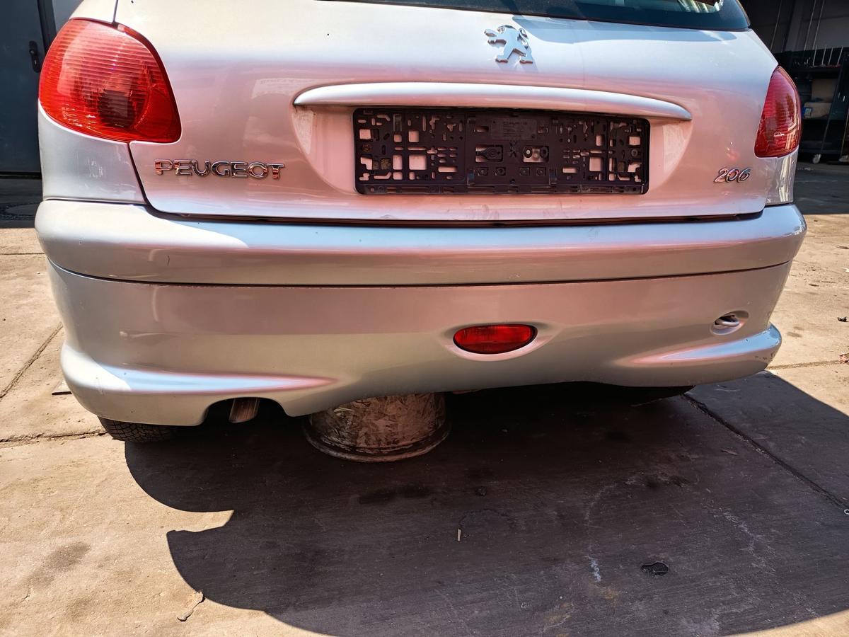 Peugeot 206 orig Stoßstange hinten Stoßfänger 5trg EZR Silber Bj 2005
