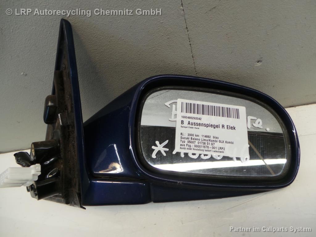 Suzuki Baleno BJ 2000 Außenspiegel rechts elektrisch Spiegel Facelift Blau