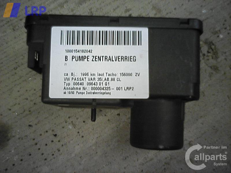 VW Passat 35i 3A BJ 1996 Pumpe Zentralverrieglung 357962257 ZV Pumpe