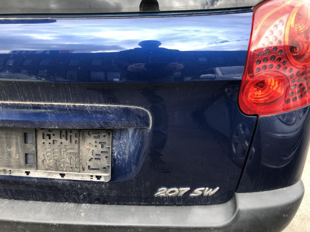 Peugeot 207SW Heckklappe ohne Heckscheibe im Rohbau KPL Montebello blau