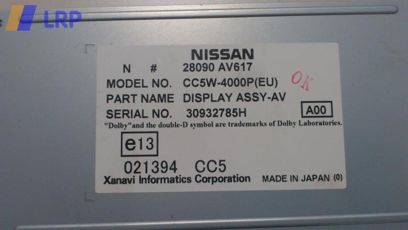 Nissan Primera P12 Bj.2004 original Bordmonitor Display farbig 28090AV617