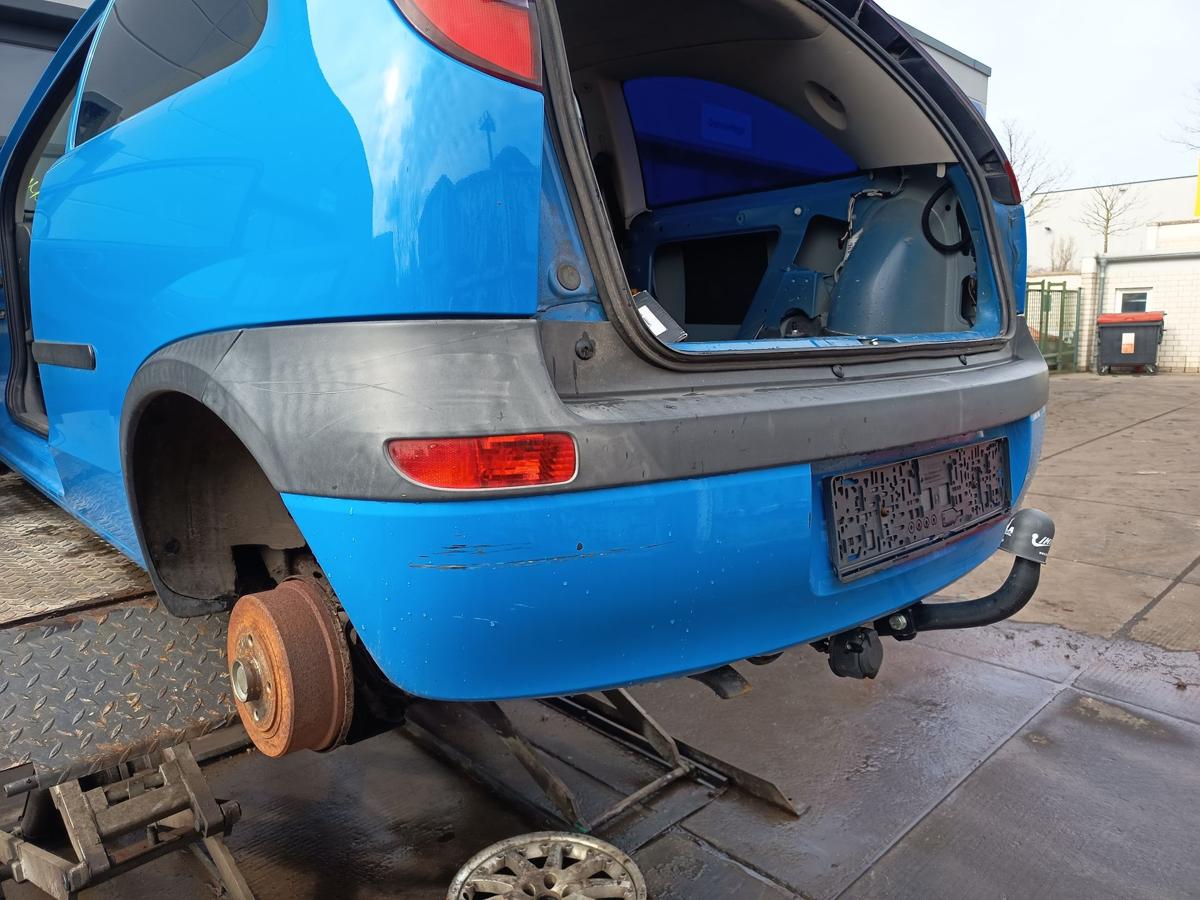 Opel Corsa C original Sto&szlig;stange F&auml;nger hinten Heck Z20A Arubablau Bj 2001