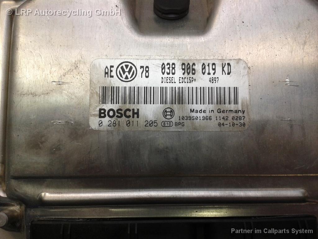 VW Passat B5 Variant BJ2005 Steuergerät Motor 0281011205 BOSCH 1.9TDI 96kw AVF