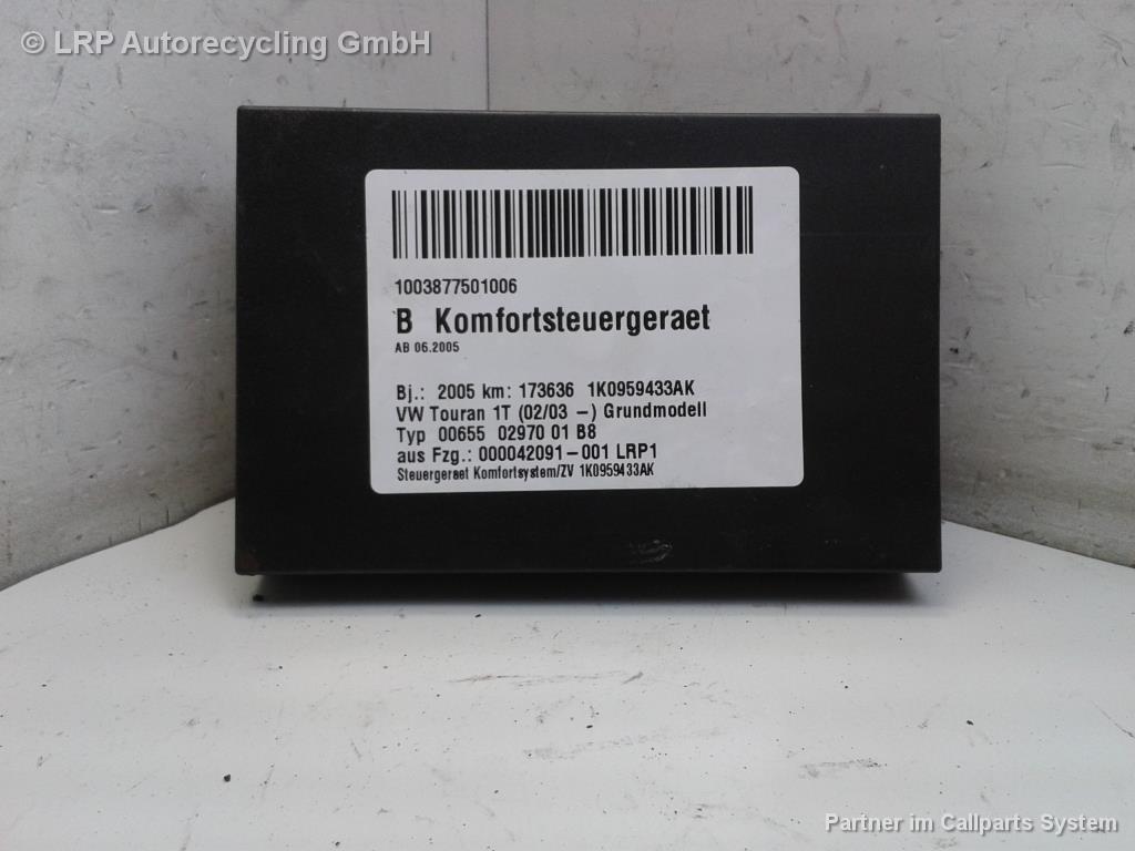 VW Touran 1T BJ2005 Steuergerät Komfortsystem Zentralverrieglung 1K0959433AK