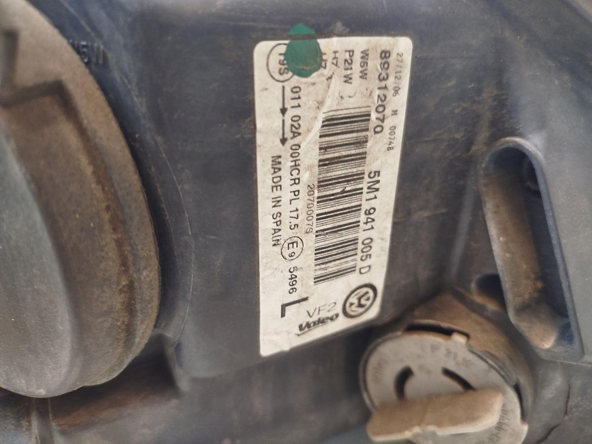 VW Golf Plus 5M Scheinwerfer links Headlight Licht vorne Lampe vorne 5M1941005D