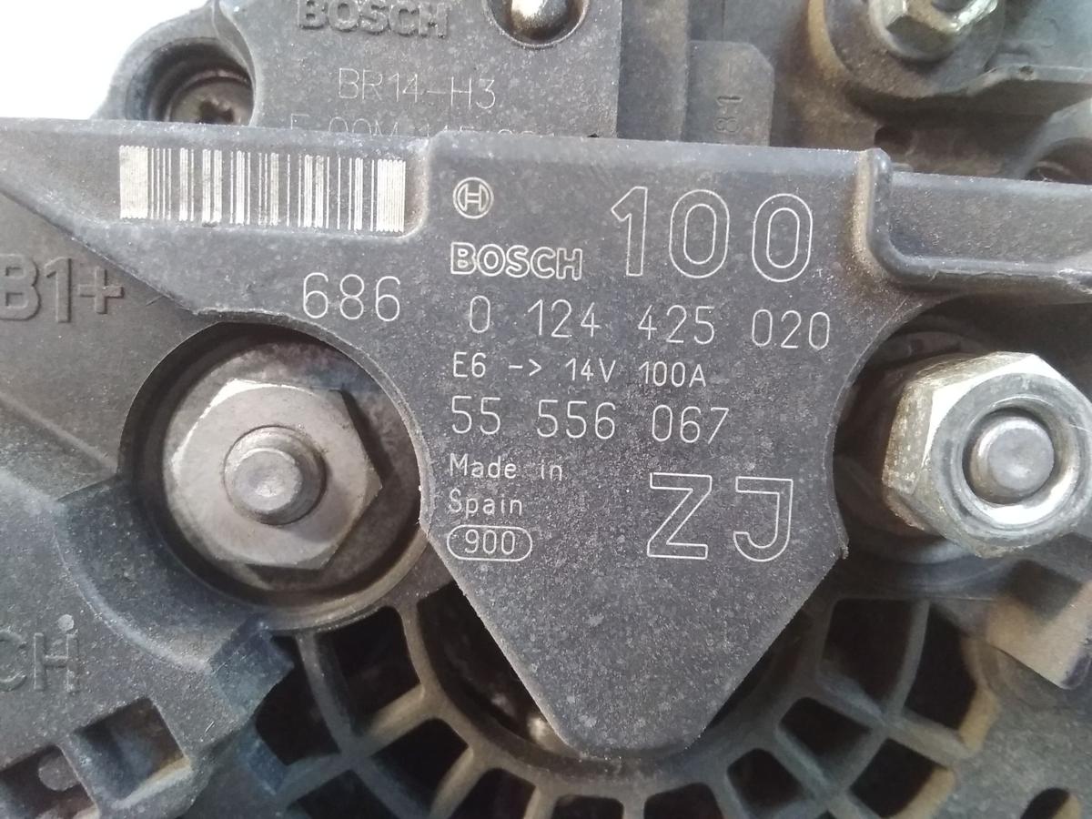 Opel Meriva A original Lichtmaschine Generator 0124425020 1.6 77kw Z16XEP BJ2006