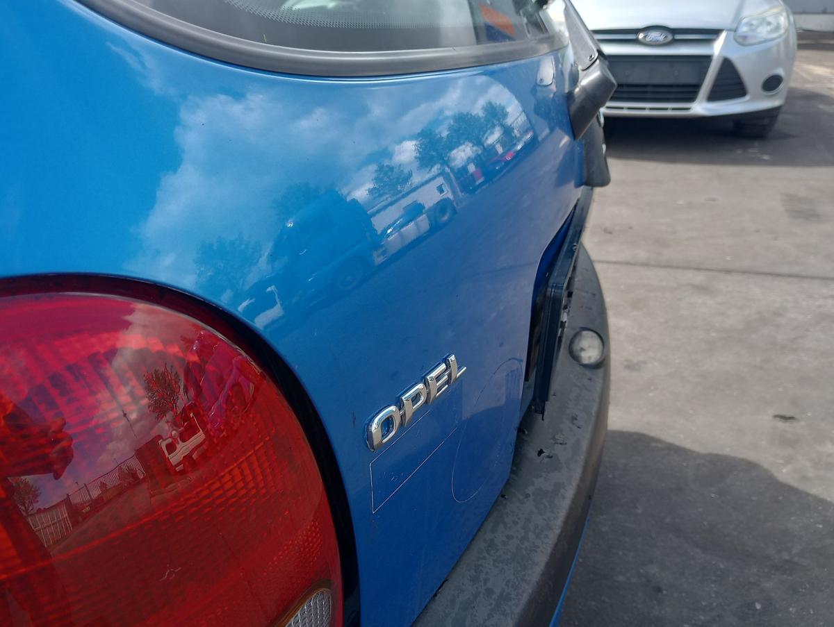 Opel Corsa B 3trg orig Heckklappe mit Scheibe Z291 Ardenblau met Bj 1997