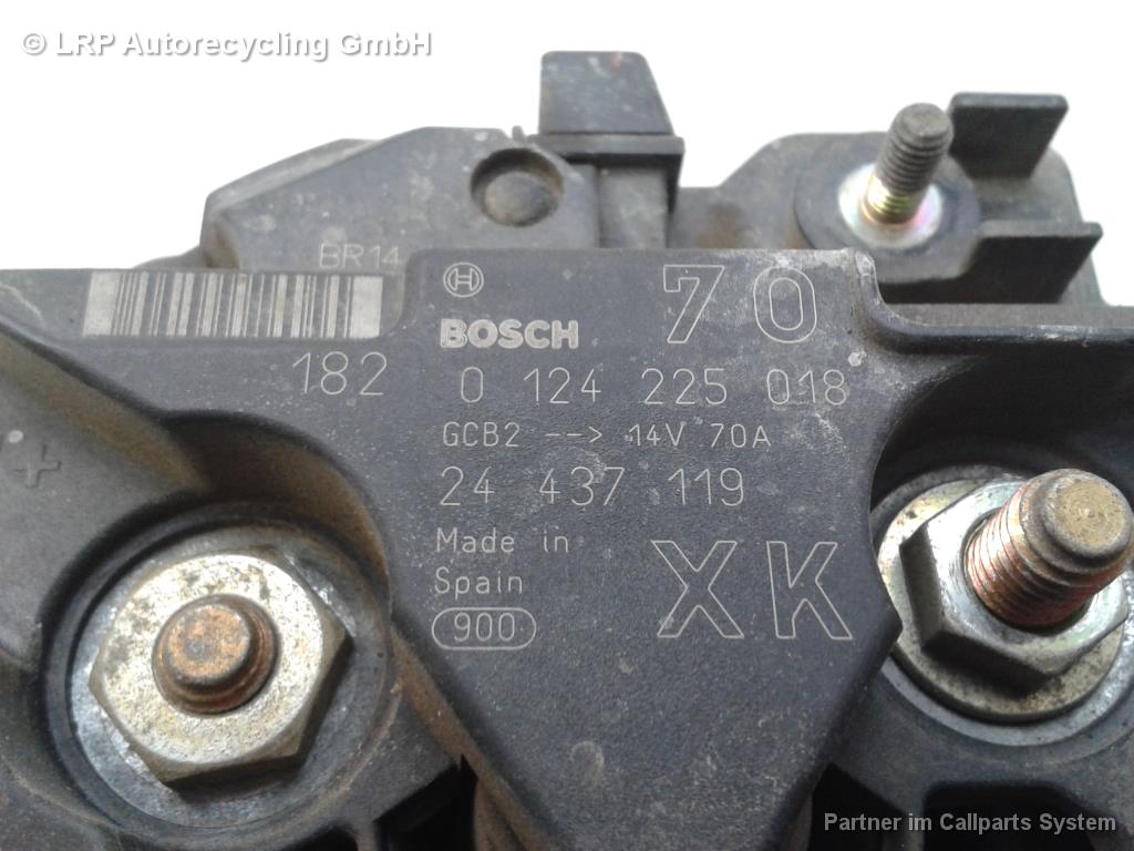 Opel Agila (A) BJ2001 Lichtmaschine 70A 24437119 Bosch 0124225018