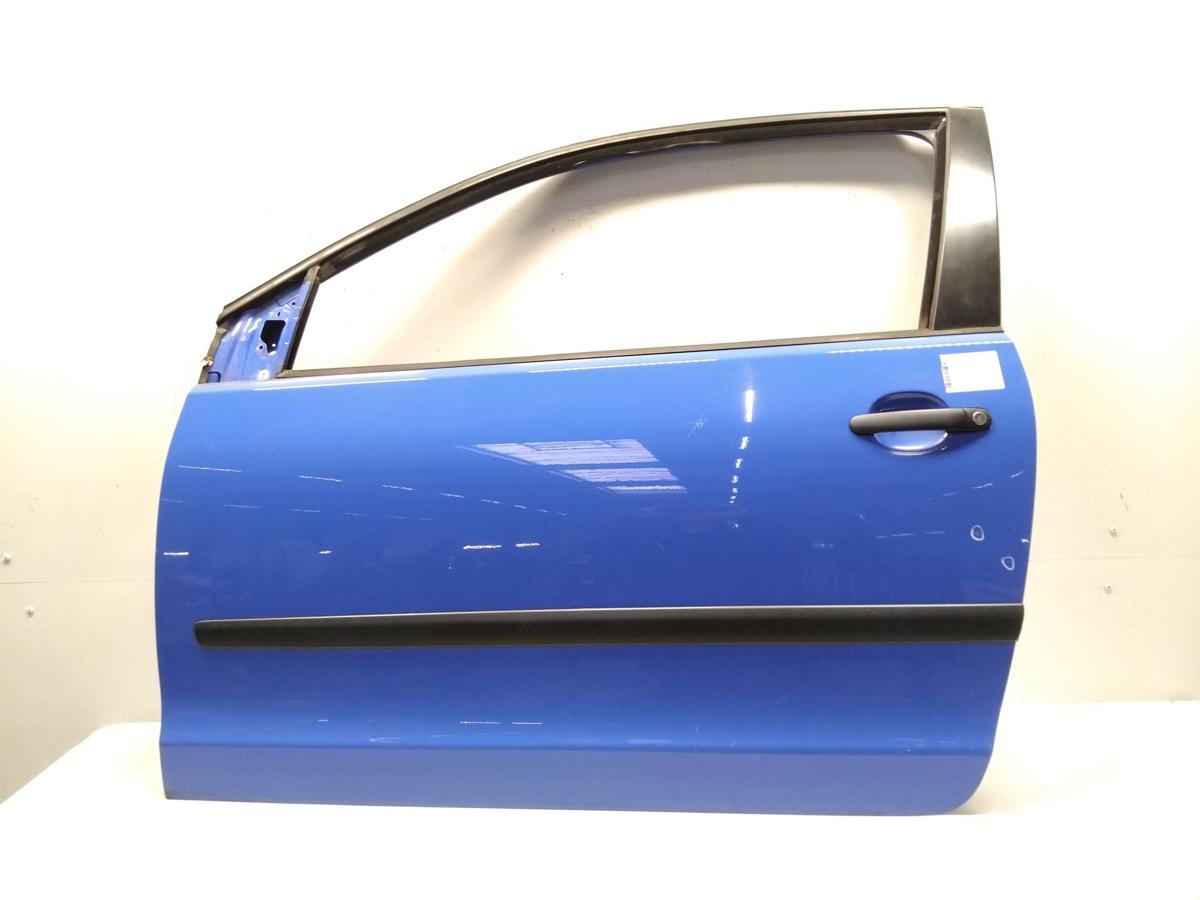 VW Polo 9N3 T&uuml;r vorn links Fahrert&uuml;r 3-T&uuml;rer summerblue LA5F Bj.2009
